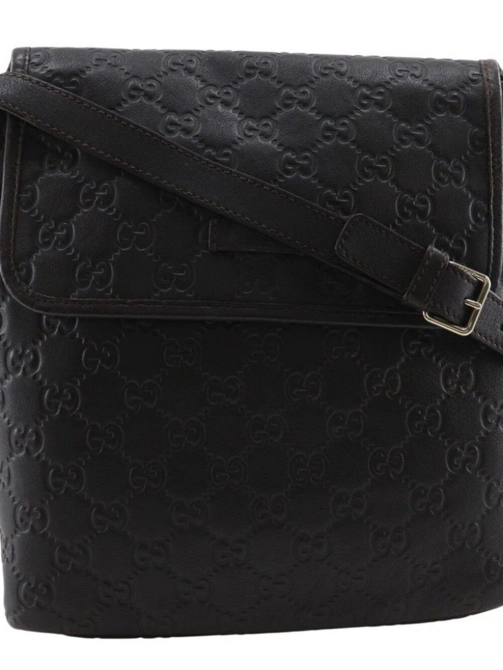 GUCCI GG Shoulder Bag 223666 Brown Sima leather unisex - Picture 1 of 12